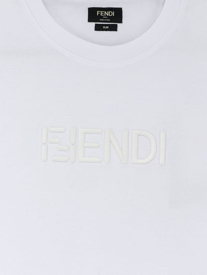Fendi Slim Fit cotton t-shirt - Bianco