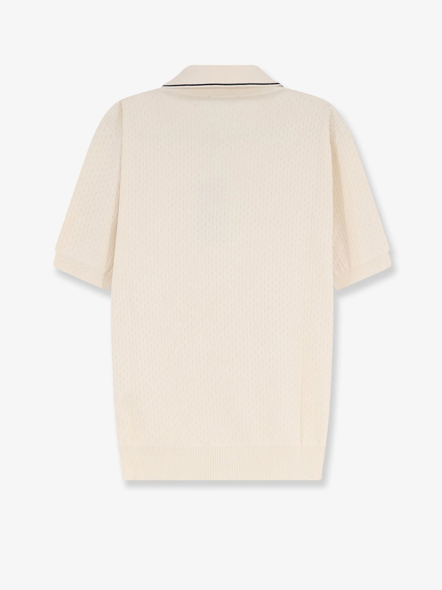 FENDI - Cotton and silk polo shirt with FF embroidery