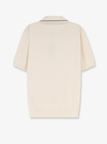 FENDI - Cotton and silk polo shirt with FF embroidery