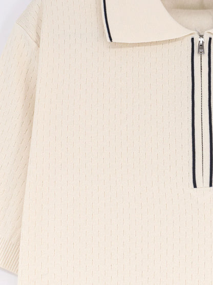 FENDI - Cotton and silk polo shirt with FF embroidery
