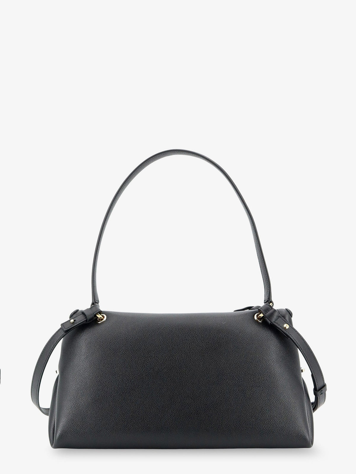 Ferragamo Leather shoulder bag with Gancini detail - Nero Testa Di Moro