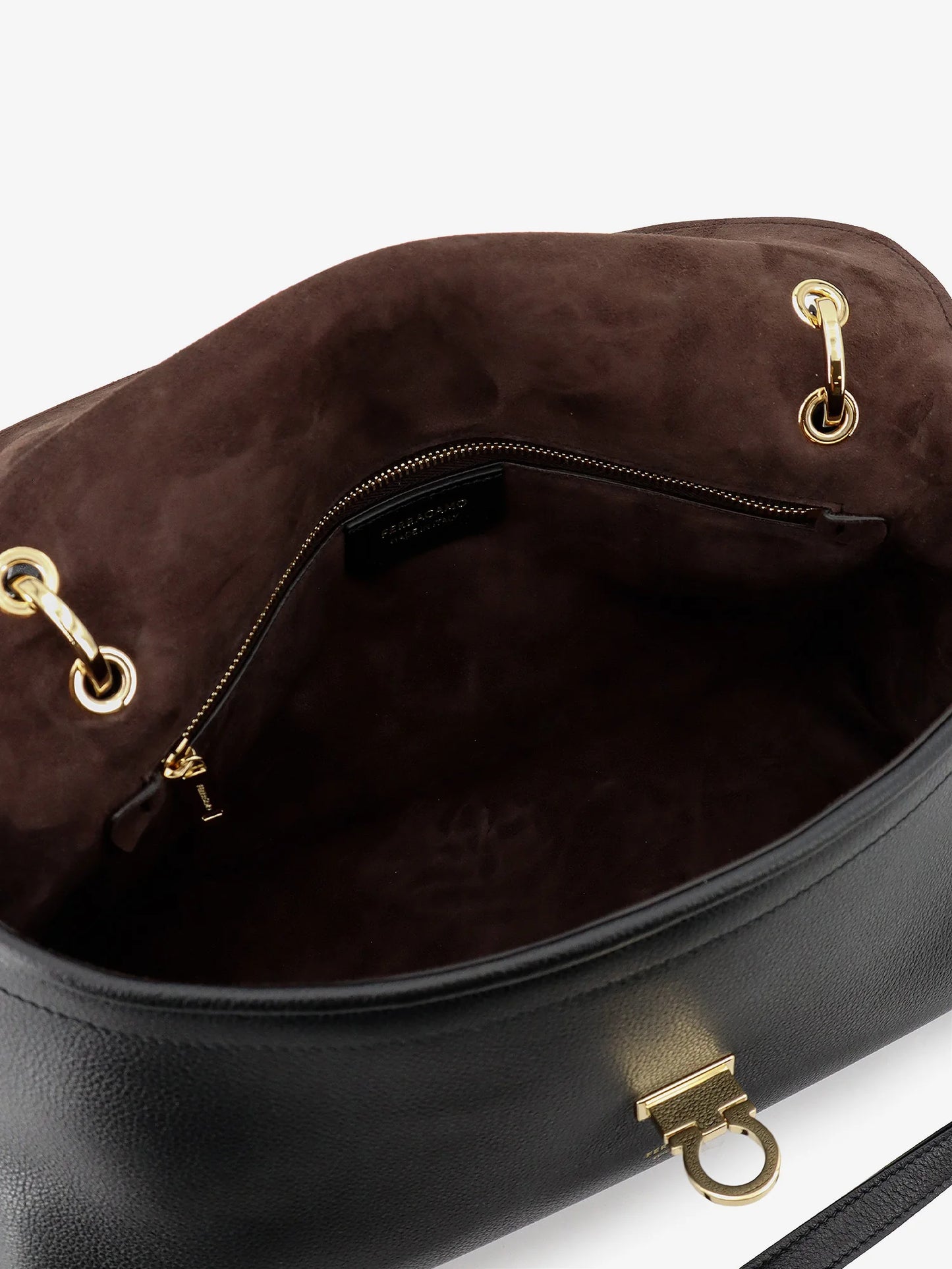 FERRAGAMO - Leather shoulder bag with Gancini detail