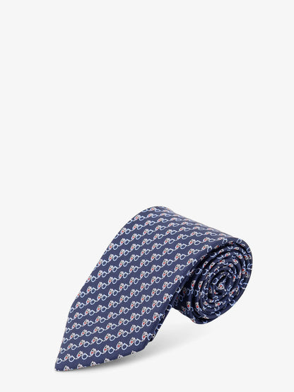 FERRAGAMO - Sik tie with Owl print