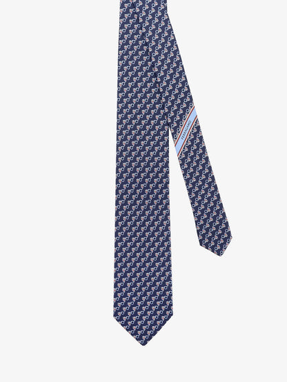 FERRAGAMO - Sik tie with Owl print