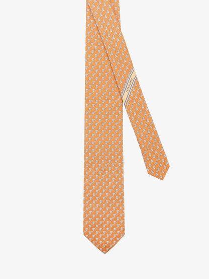 FERRAGAMO - Sik tie with Owl print