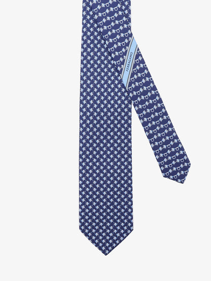 FERRAGAMO - Cyrus silk tie with Shark print