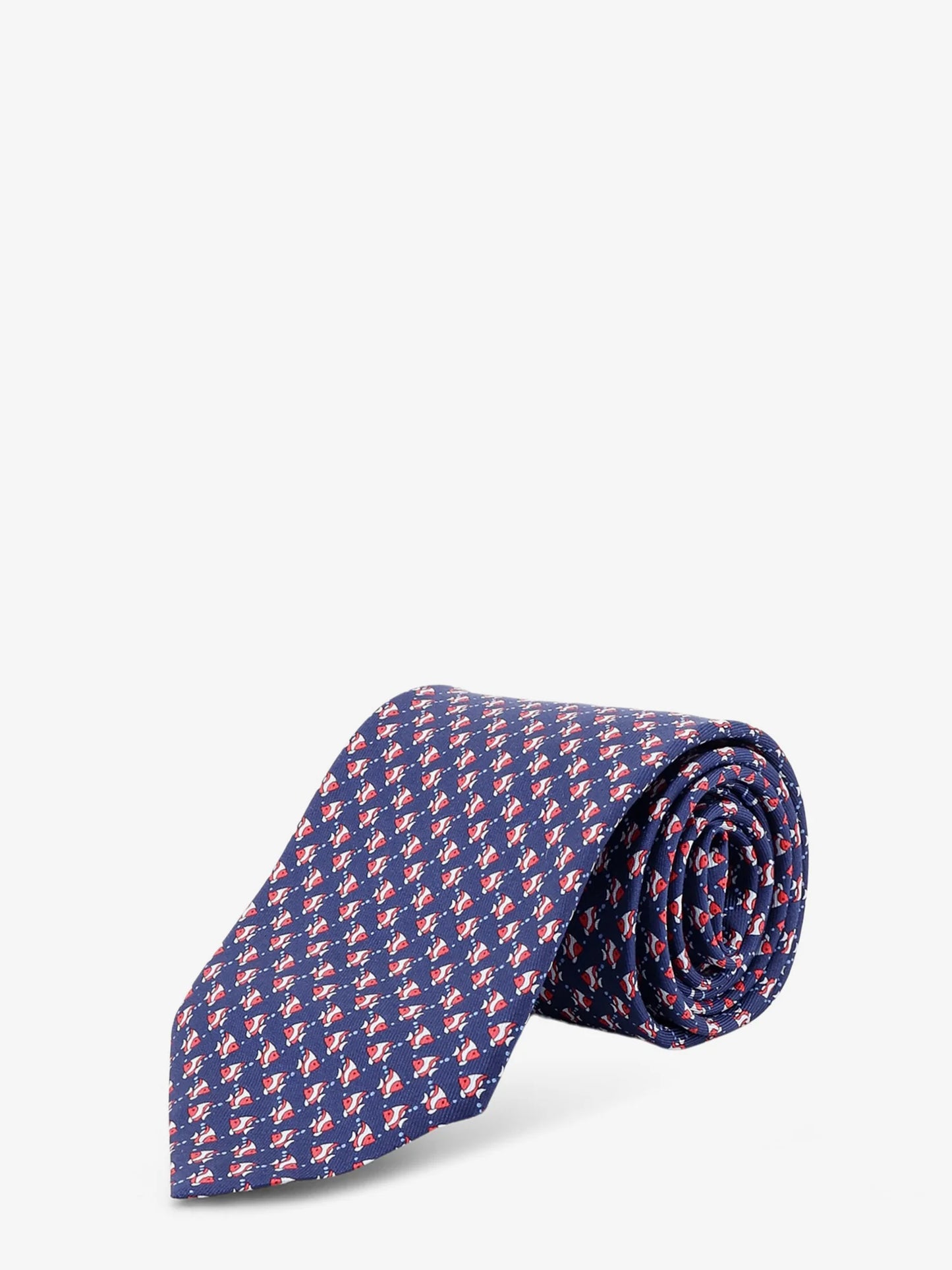 FERRAGAMO - Cyrus silk tie with Shark print
