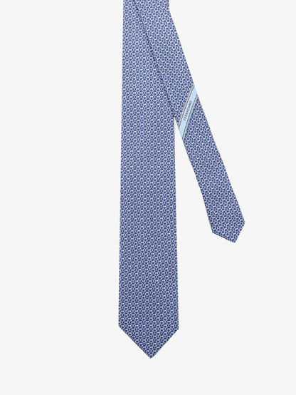FERRAGAMO - Silk tie with Intreccio print