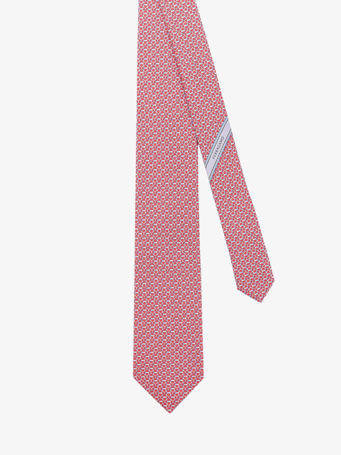 FERRAGAMO - Silk tie with Intreccio print
