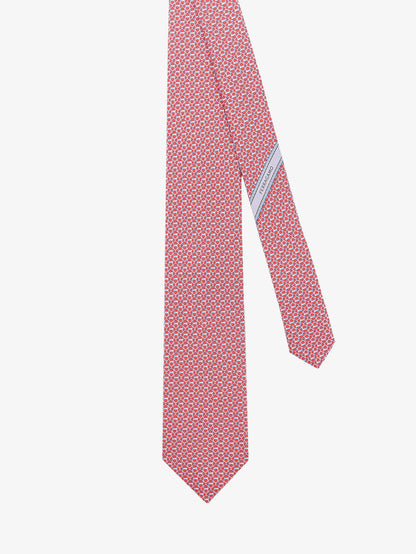 FERRAGAMO - Silk tie with Intreccio print