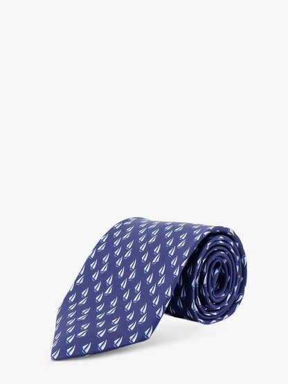 Ferragamo Catamarano Silk Tie With Nautica Print
