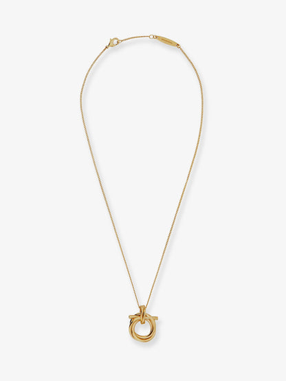 Ferragamo Brass necklace with Gancini pendant - Oro