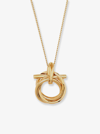 Ferragamo Brass necklace with Gancini pendant - Oro