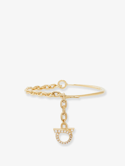 FERRAGAMO - Brass bracelet with Gancini detail