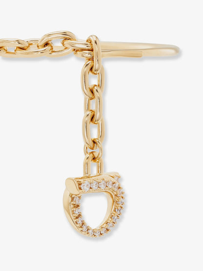 FERRAGAMO - Brass bracelet with Gancini detail