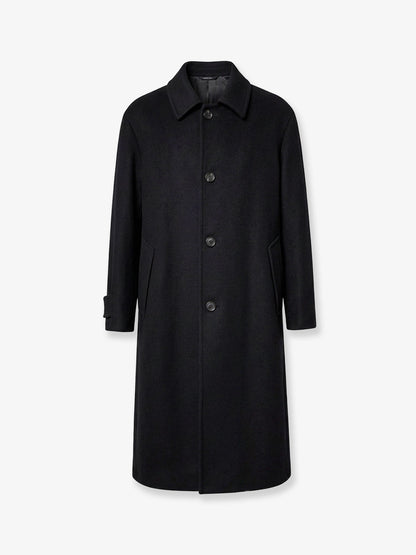 Giorgio Armani Single-breasted double-faced wool and cashmere cloth coat - Black