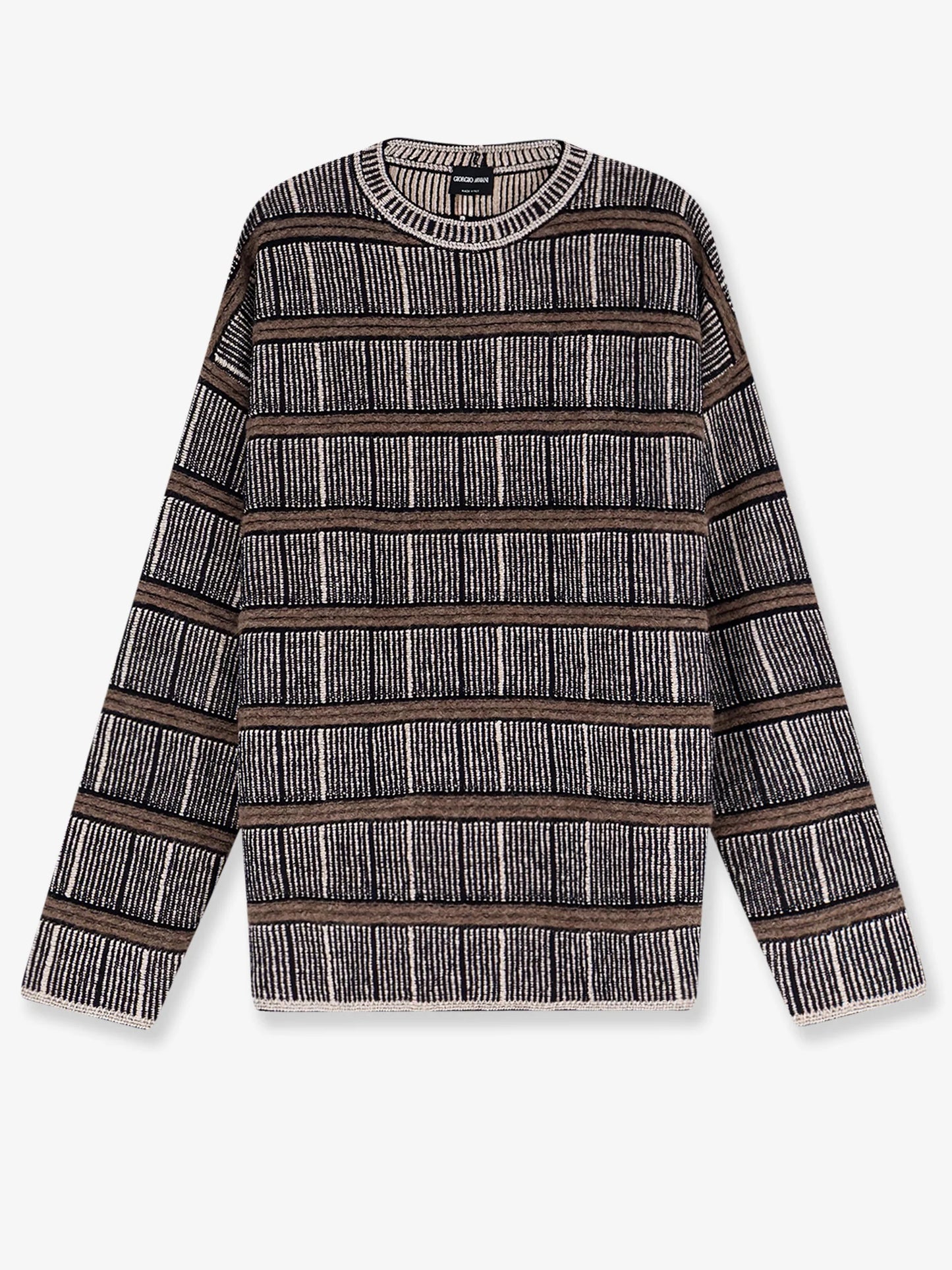 GIORGIO ARMANI - Over striped virgin wool and silk sweater