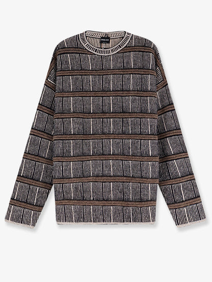 GIORGIO ARMANI - Over striped virgin wool and silk sweater