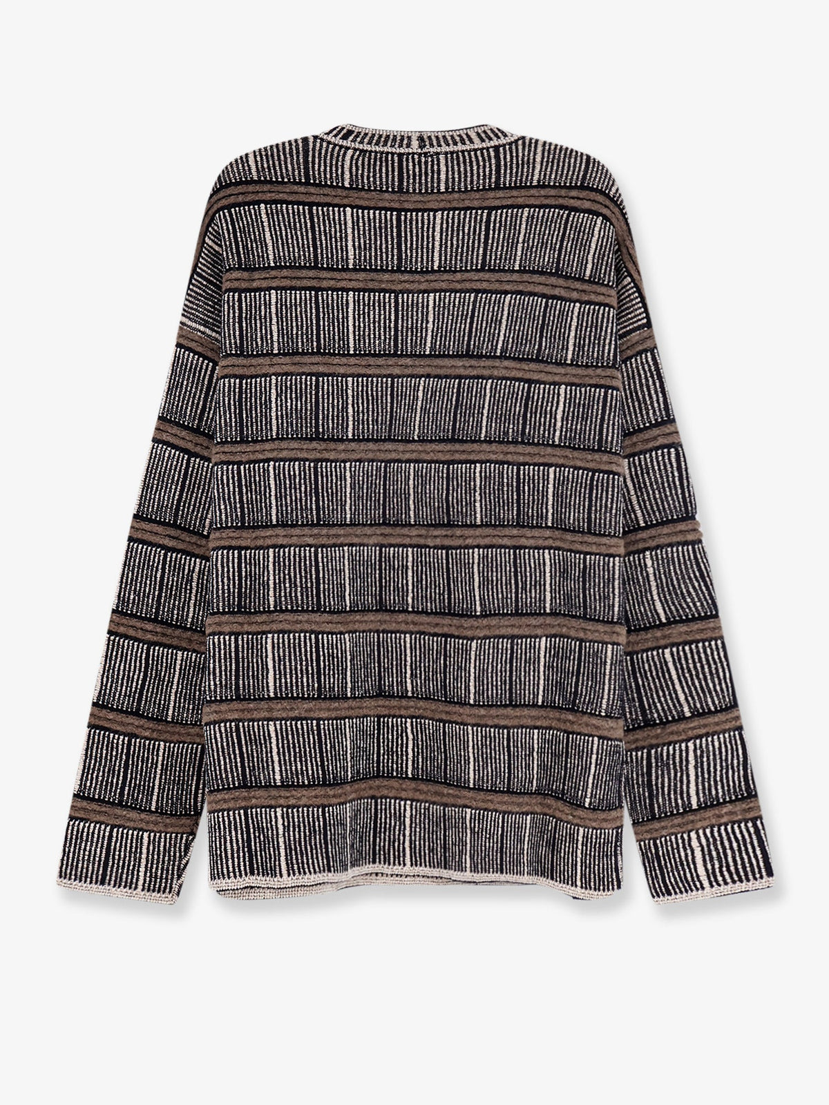 Giorgio Armani Over striped virgin wool and silk sweater - Black