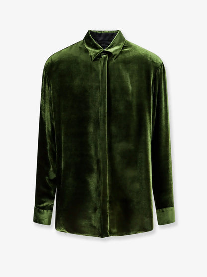 GIORGIO ARMANI - Viscose and silk blend shirt