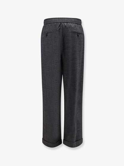 GIORGIO ARMANI - Over virgin wool and cashmere trousers