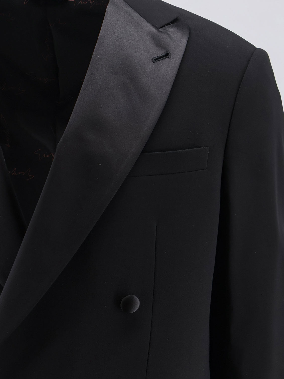 Giorgio Armani Soho virgin wool tuxedo blazer - Black