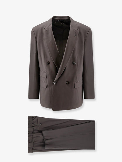 Giorgio Armani Oversized fluid virgin wool suit - Blue
