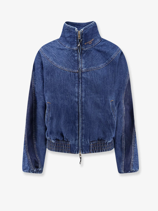 GIVENCHY - Denim jacket with embroidered lettering logo