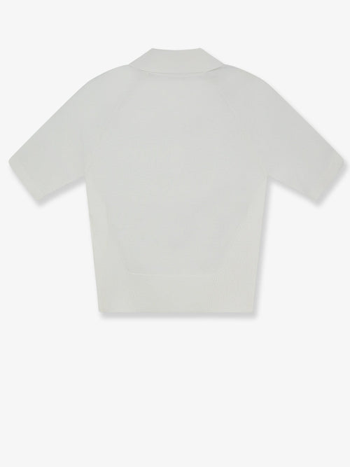 Givenchy Cropped cotton and silk polo shirt - Ivory