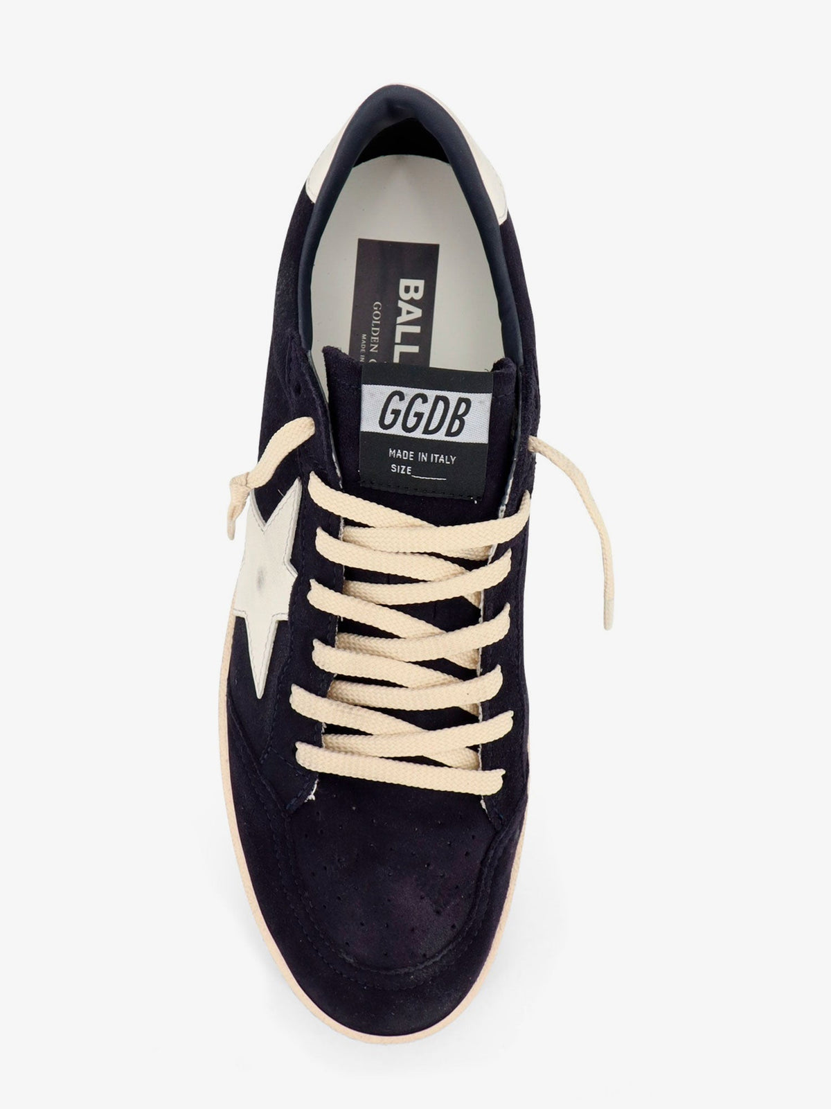 Golden Goose Deluxe Brand Ballstar suede sneakers with iconic side logo - Dark Bluewhite