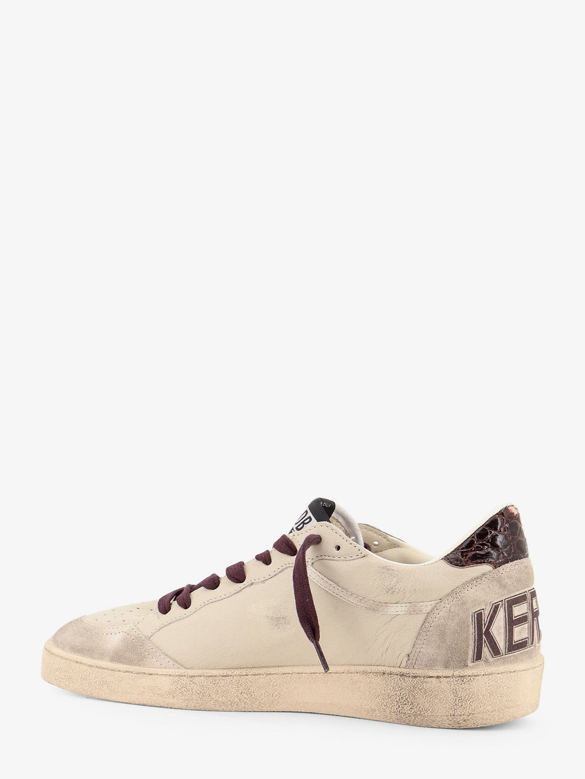 Golden Goose Deluxe Brand Ballstar leather sneakers with iconic side logo - Cream Grey Beige Burgundy