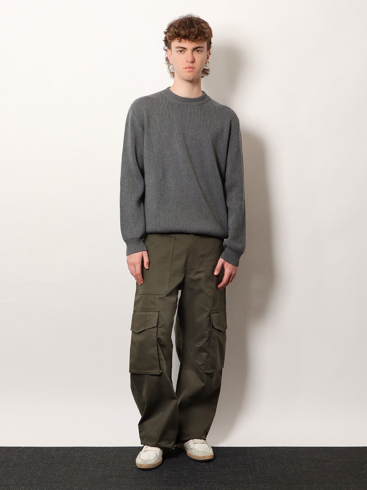 Golden Goose Deluxe Brand Davis ribbed cotton sweater - Dark Grey Melange