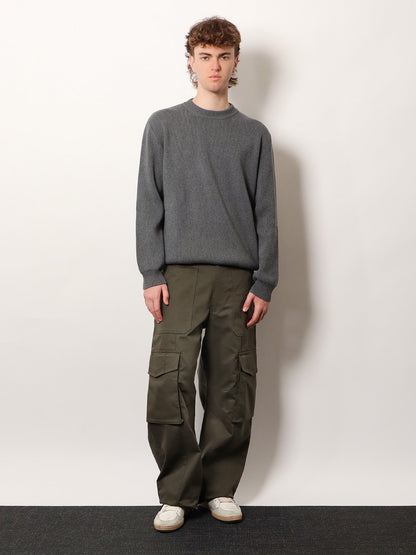 Golden Goose Deluxe Brand Davis ribbed cotton sweater - Dark Grey Melange