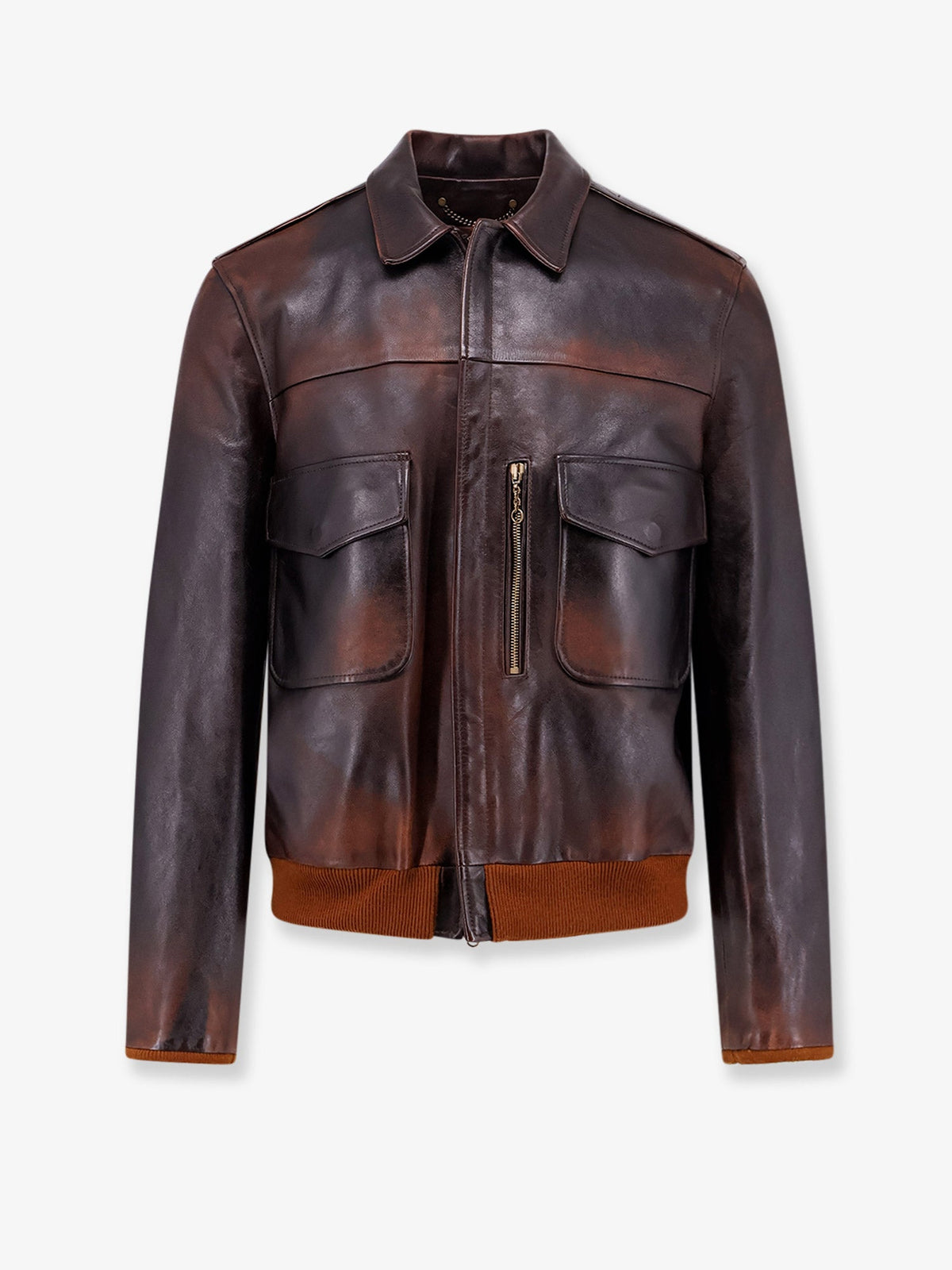 Golden Goose Deluxe Brand Archive Distressed Effect leather jacket - Dark Brown