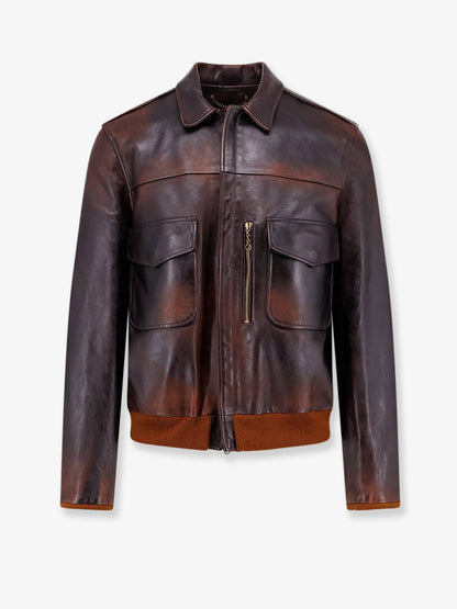 Golden Goose Deluxe Brand Archive Distressed Effect leather jacket - Dark Brown