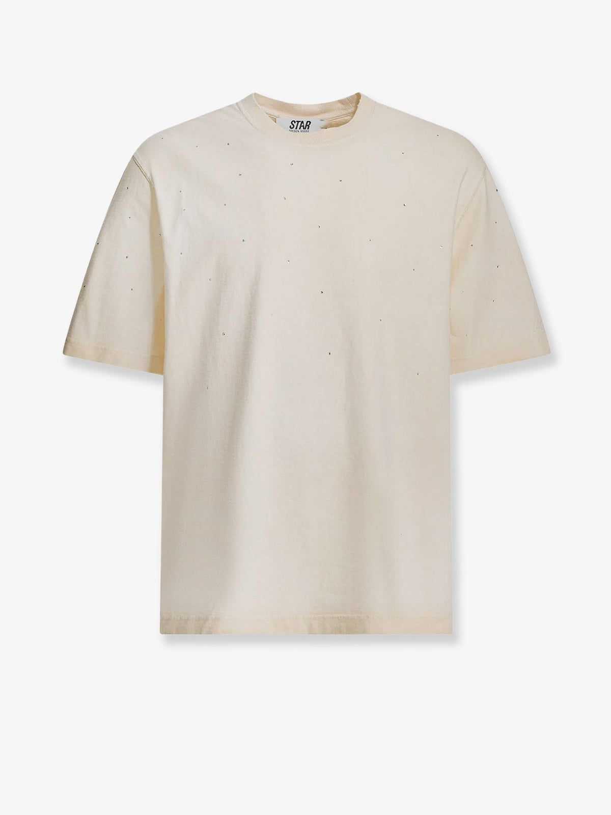 Golden Goose Cotton Star T-shirt with all-over rhinestones - Light Grey