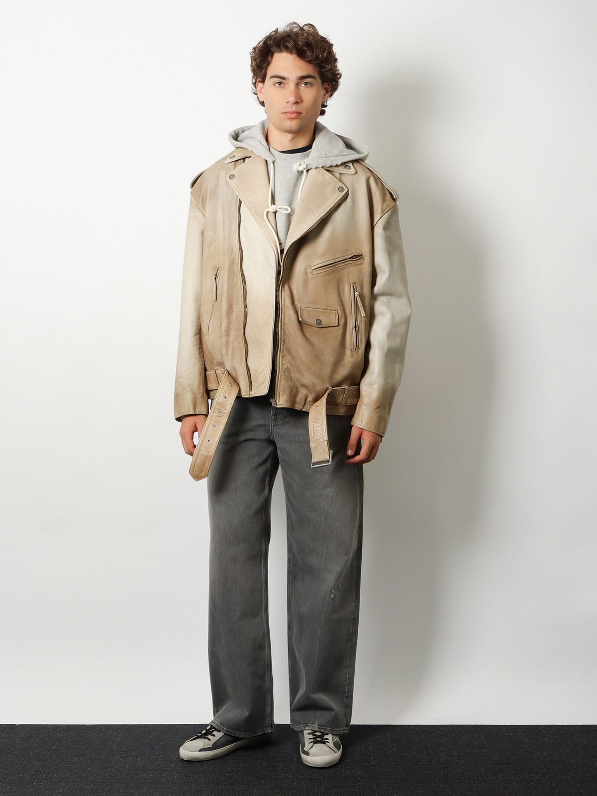 Golden Goose Deluxe Brand Phoebe Over leather jacket - Mellow Buff