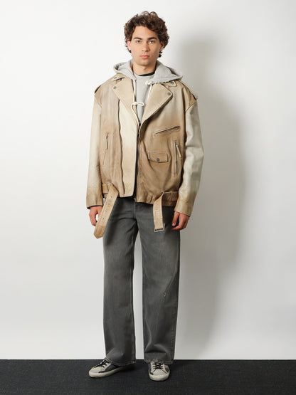Golden Goose Deluxe Brand Phoebe Over leather jacket - Mellow Buff