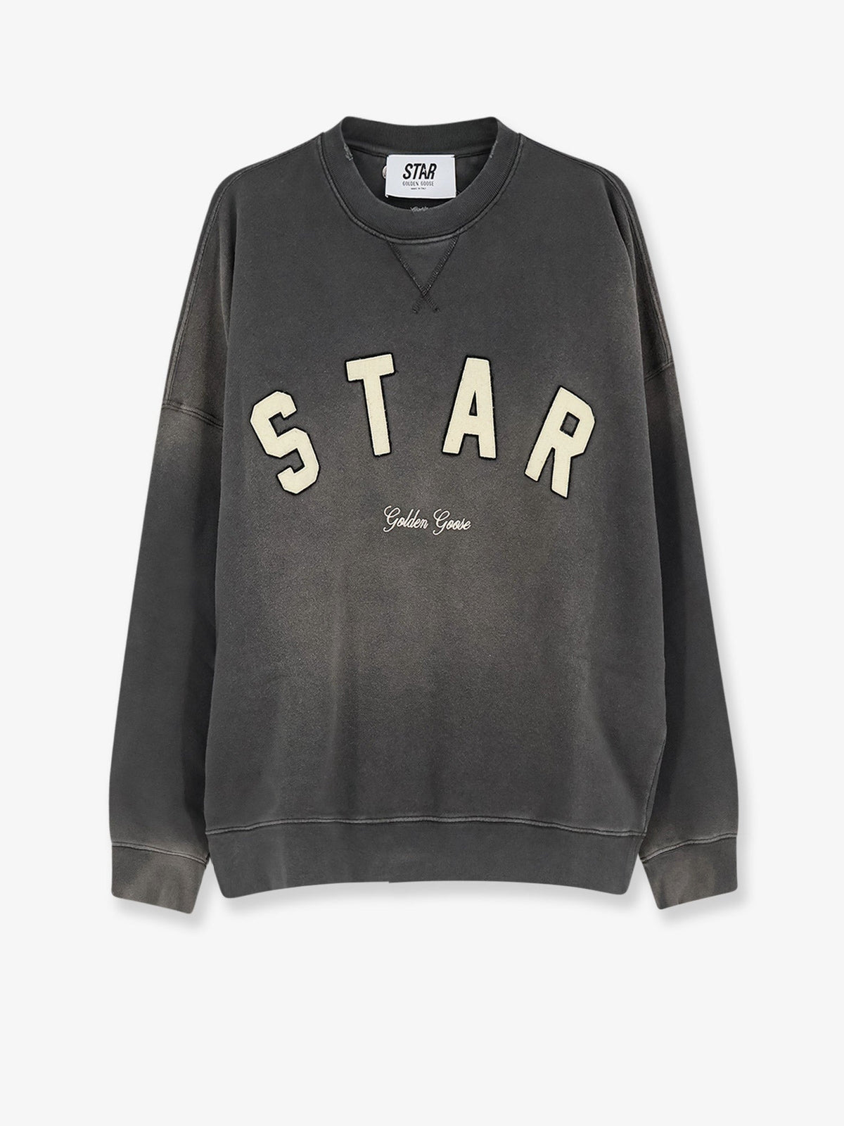 Golden Goose Deluxe Brand Cotton sweatshirt with front logo - Charcoal