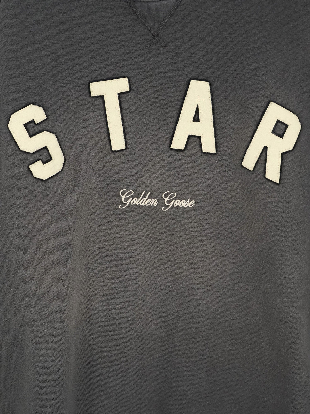 Golden Goose Deluxe Brand Cotton sweatshirt with front logo - Charcoal