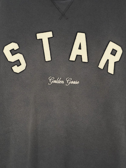 Golden Goose Deluxe Brand Cotton sweatshirt with front logo - Charcoal