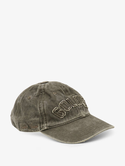Golden Goose Deluxe Brand Decostructed washed cotton baseball cap - Dark Kalamata
