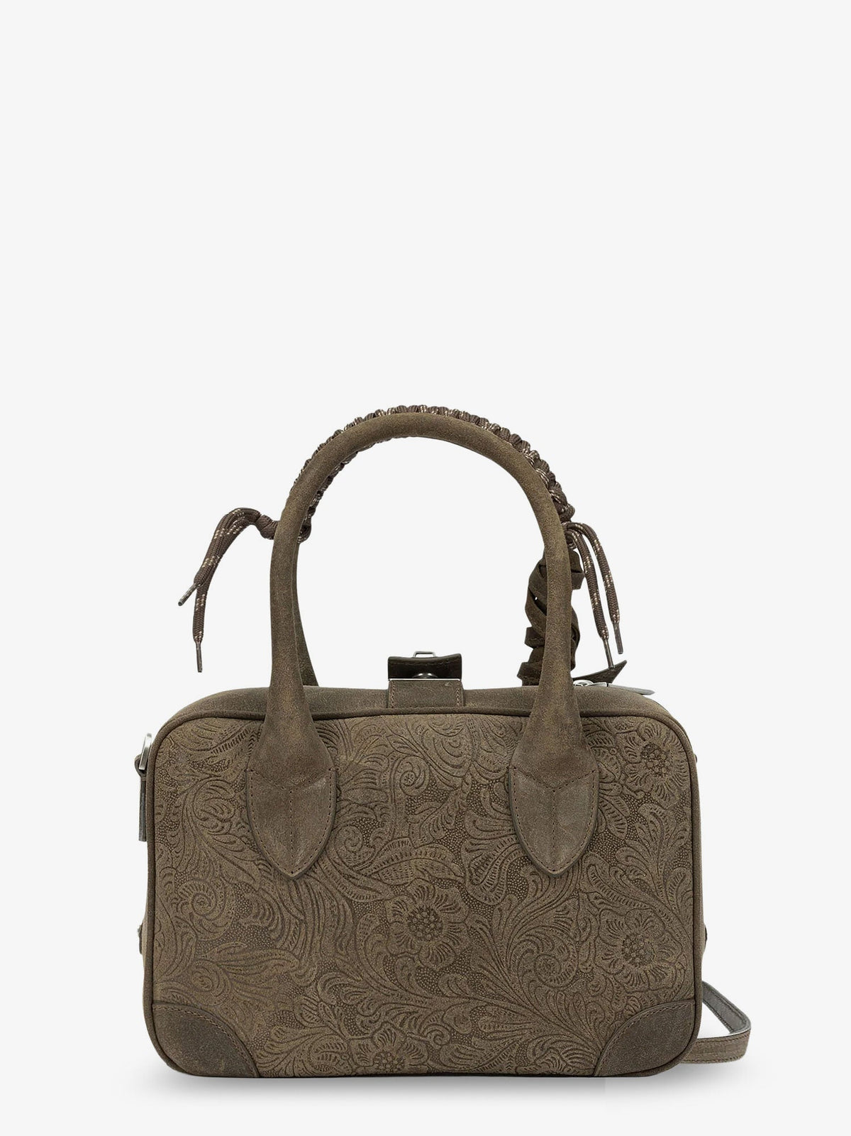 Golden Goose Suede Vita Bag crossbody bag with floral motif - Military Green