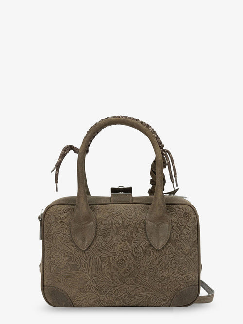 Golden Goose Suede Vita Bag crossbody bag with floral motif - Military Green