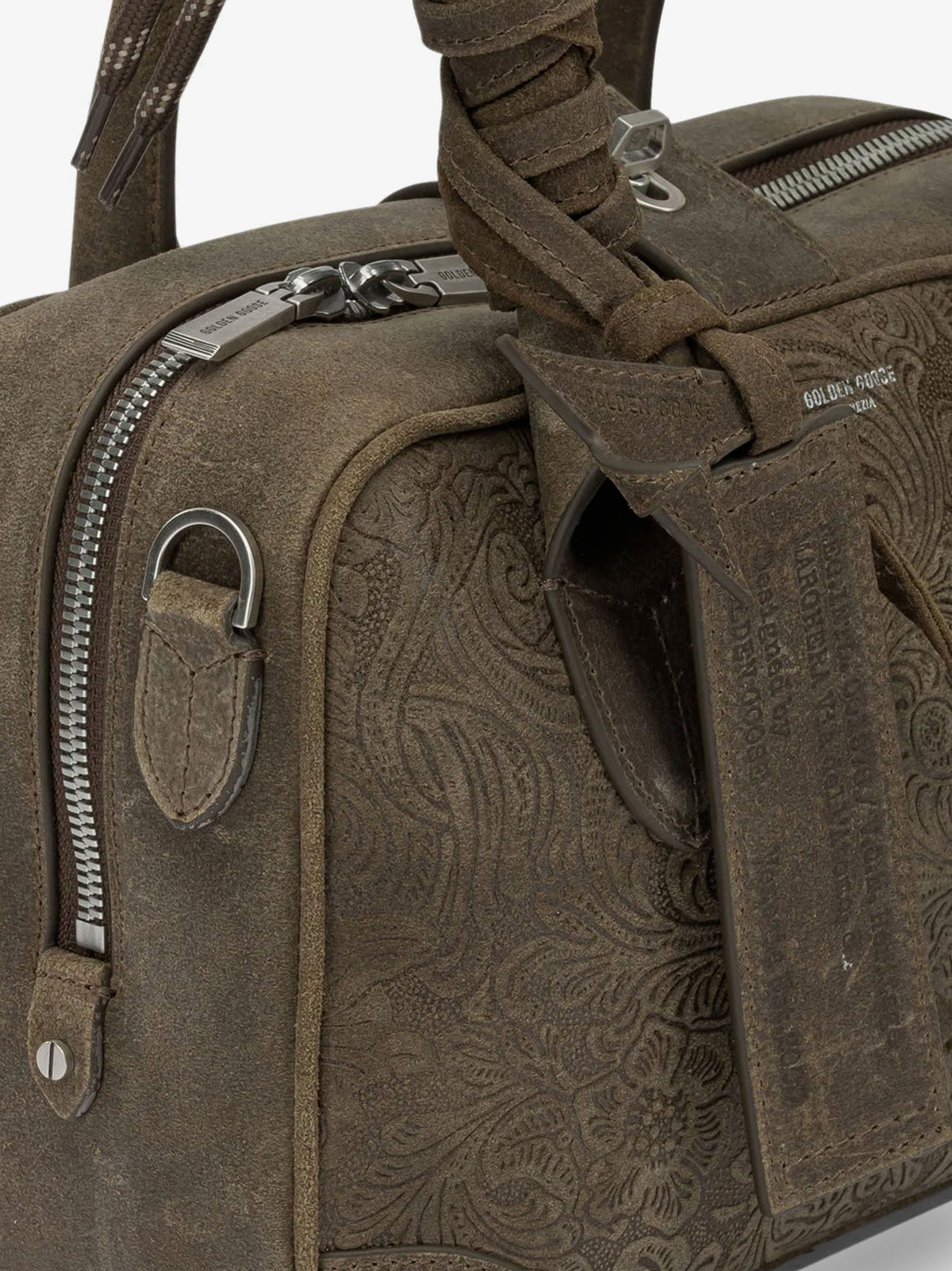 Golden Goose Suede Vita Bag crossbody bag with floral motif - Military Green
