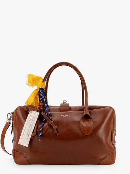 Golden Goose Deluxe Brand Vita leather handbag with front logo - Light Brown