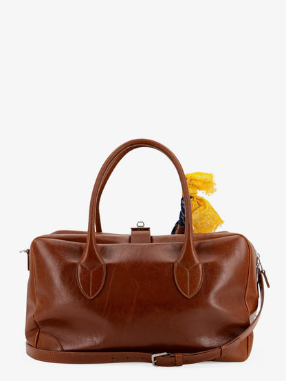 Golden Goose Deluxe Brand Vita leather handbag with front logo - Light Brown