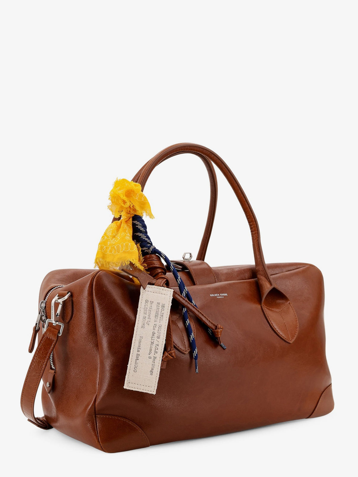 Golden Goose Deluxe Brand Vita leather handbag with front logo - Light Brown