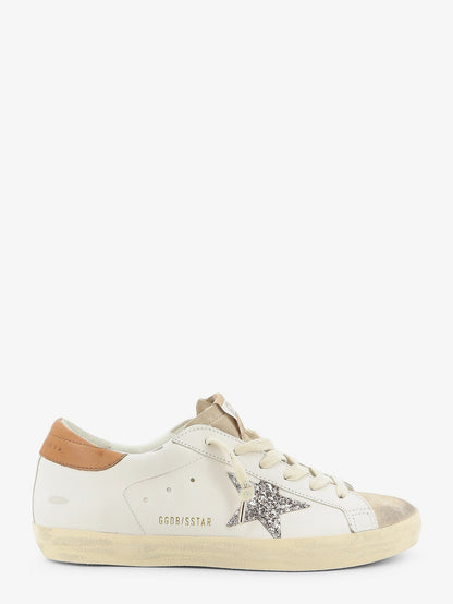 Golden Goose Deluxe Brand Super-star leather sneakers with iconic side logo - Whitebeigecinderleatehr Brown