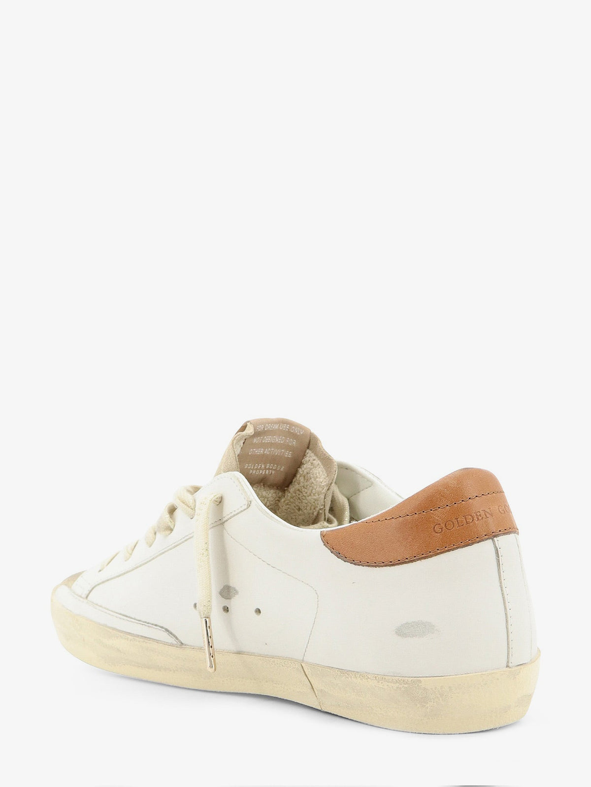 Golden Goose Deluxe Brand Super-star leather sneakers with iconic side logo - Whitebeigecinderleatehr Brown
